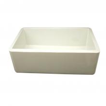 Whitehaus WH3018-BISCUIT - Farmhaus Fireclay Duet Series Reversible Sink with Smooth Front Apron