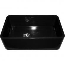 Whitehaus WH3018-BLACK - Farmhaus Fireclay Duet Series Reversible Sink with Smooth Front Apron