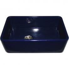 Whitehaus WH3018-BLUE - Farmhaus Fireclay Duet Series Reversible Sink with Smooth Front Apron