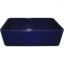 Whitehaus WH3618-BLUE - Farmhaus Fireclay Duet Series Reversible Sink with Smooth Front Apron