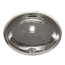 Whitehaus WH608ABL - Decorative Smooth Oval Undermount Basin with Overflow and a 1 1/4'' Center Drain