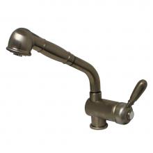 Whitehaus WH64566-BN - Metrohaus Single Hole Faucet with Pull-Out Spray Head and Lever Handle