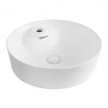 Whitehaus WH71306 - Isabella Plus Collection Round Above Mount Basin with Single Faucet Hole and Center Drain