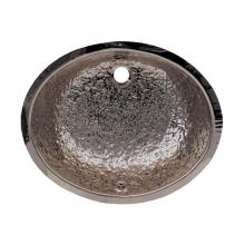 Whitehaus WH920ABB - Decorative Oval Hammered Textured Undermount Basin with Overflow and a 1 1/4'' Rear Cent