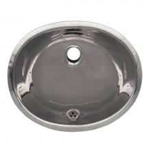 Whitehaus WH920ABL - Decorative Smooth Oval Undermount Basin with Overflow and a 1 1/4'' Rear Center Drain