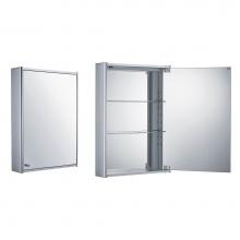 Whitehaus WHCAR-35 - Medicinehaus Single Mirrored Door Anodized Aluminum Medicine Cabinet