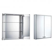 Whitehaus WHCAR-42 - Medicinehaus Double Mirrored Door Anodized Aluminum Medicine Cabinet