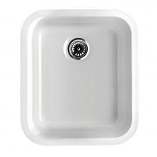 Whitehaus WHE1822 - Elementhaus Fireclay Rectangular Drop-In/Undermount Sink with 3 1/2'' Rear Center Drain