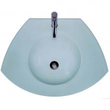 Whitehaus WHECOLOOM-MATTE - New Generation Ecoloom Trapezoidal Glass Counter Top with Integrated Round Basin