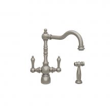 Whitehaus WHEG-34654-BN - Englishhaus Dual Lever Handle Faucet with Traditional Swivel Spout, Solid Lever Handles and Solid