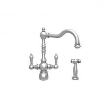 Whitehaus WHEG-34654-C - Englishhaus Dual Lever Handle Faucet with Traditional Swivel Spout, Solid Lever Handles and Solid