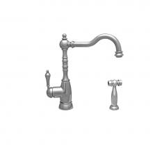 Whitehaus WHEG-34681-PN - Englishhaus Single Lever Handle Faucet with Traditional Swivel Spout, Solid Lever Handle and Solid