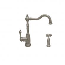 Whitehaus WHEG-34681-BN - Englishhaus Single Lever Handle Faucet with Traditional Swivel Spout, Solid Lever Handle and Solid