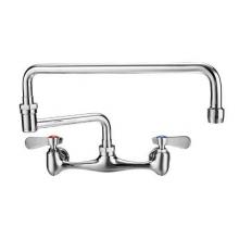 Whitehaus WHFS813-C - Wall Mount Utility Faucet with Double Jointed Retractable Swing Spout and Lever Handles