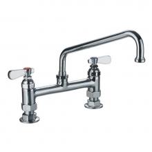 Whitehaus WHFS9813-12-C - Heavy Duty Utility Bridge Faucet with an Extended Swivel Spout and Lever Handles