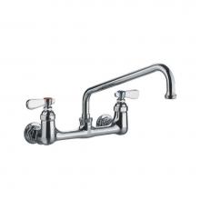 Whitehaus WHFS9814-08-C - Heavy Duty Wall Mount Utility Faucet with an Extended Swivel Spout and Lever Handles