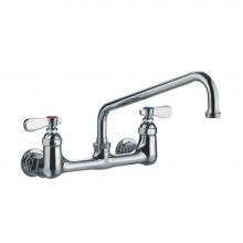 Whitehaus WHFS9814-12-C - Heavy Duty Wall Mount Utility Faucet with an Extended Swivel Spout and Lever Handles
