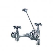 Whitehaus WHFSA980-C - Heavy Duty wall mount service sink faucet with support bracket and cross handles