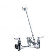 Whitehaus WHFSB980-C - Heavy Duty wall mount service sink faucet with support bracket and lever handles