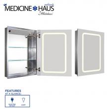 Whitehaus WHKAL7055-I - Medicinehaus Recessed Single Mirrored Door Medicine Cabinet with Outlet and LED Power Dimmer for L