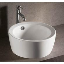 Whitehaus WHKN1055 - Isabella Collection Round Above Mount Basin with Overflow and Center Drain