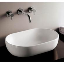 Whitehaus WHKN1080 - Isabella Collection Oval Above Mount Basin with a Center Drain