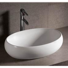 Whitehaus WHKN1091 - Isabella Collection Oval Above Mount Basin with a Center Drain