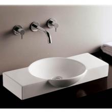 Whitehaus WHKN1112 - Isabella Collection Rectangular Above Mount Basin with Integrated Round Bowl and a Center Drain