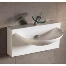 Whitehaus WHKN1114 - Isabella Collection Rectangular Wall Mount Basin with an Integrated U-Shaped Bowl, Single Faucet H