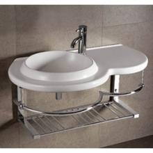 Whitehaus WHKN1125 - Isabella Collection Large Wall Mount Basin with Integrated Round Bowl, Single Faucet Hole and Cent