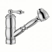 Whitehaus WHKPSL3-2222-NT-C - Vintage III Plus single hole, single lever faucet with a pull-out spray head