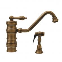 Whitehaus WHKTSL3-2200-AB - Vintage III Single Lever Faucet with Traditional Swivel Spout and Solid Brass Side Spray