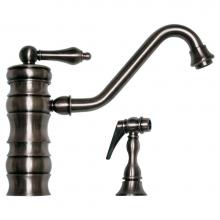 Whitehaus WHKTSL3-2200-BN - Vintage III Single Lever Faucet with Traditional Swivel Spout and Solid Brass Side Spray