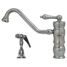 Whitehaus WHKTSL3-2200-C - Vintage III single lever faucet with traditional swivel spout and solid brass side spray