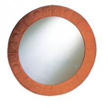 Whitehaus WHLTC500 - New Generation Large Round Mirror with Embossed Terra Cotta Border