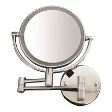 Whitehaus WHMR912-C - Round Wall Mount Dual Led 7X Magnified Mirror