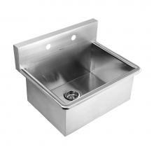 Whitehaus WHNC2520 - Noah''s Collection Brushed Stainless Steel Commercial Drop-in or Wall Mount Utility Sink