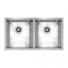 Whitehaus WHNC2917 - Noah's Collection Brushed Stainless Steel Chefhaus Series Double Bowl Undermount Sink