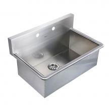 Whitehaus WHNC3120 - Noah''s Collection Brushed Stainless Steel Commercial Drop-in or Wall Mount Utility Sink
