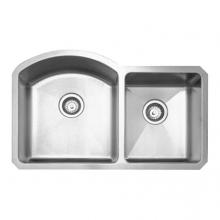 Whitehaus WHNC3220 - Noah's Collection Brushed Stainless Steel Chefhaus Series Double Bowl Undermount Sink