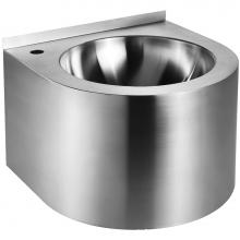 Whitehaus WHNCB1616 - Noah's Collection Brushed Stainless Steel Commercial Single Bowl Wall Mount Wash Basin