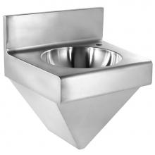 Whitehaus WHNCB1815 - Noah's Collection Brushed Stainless Steel Commercial Single Bowl Wall Mount Wash Basin