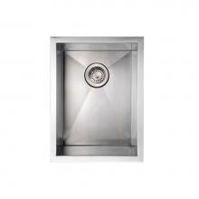 Whitehaus WHNCM1520 - Noah's Collection Brushed Stainless Steel Commercial Single Bowl Undermount Sink
