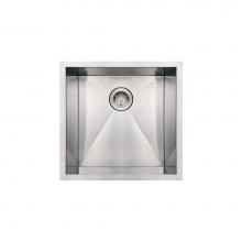 Whitehaus WHNCM1920 - Noah's Collection Brushed Stainless Steel Commercial Single Bowl Undermount Sink