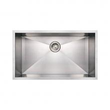 Whitehaus WHNCM3219 - Noah's Collection Brushed Stainless Steel Commercial Single Bowl Undermount Sink