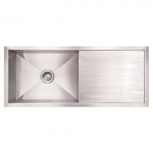 Whitehaus WHNCM4019 - Noah's Collection Brushed Stainless Steel Commercial Single Bowl Reversible Undermount Sink w