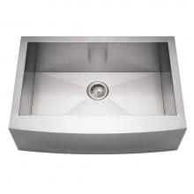 Whitehaus WHNCMAP3021 - Noah's Collection Brushed Stainless Steel Commercial Single Bowl Sink with an Arched Front Ap