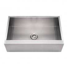 Whitehaus WHNCMAP3321 - Noah's Collection Brushed Stainless Steel Commercial Single Bowl Front Apron Sink