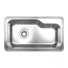 Whitehaus WHNDB3016 - Noah''s Collection Brushed Stainless Steel Single Bowl Drop-in Sink