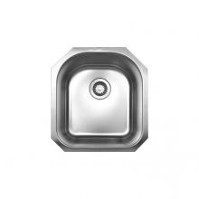 Whitehaus WHNU1618 - Noah's Collection Brushed Stainless Steel Single D-Shaped Bowl Undermount Sink